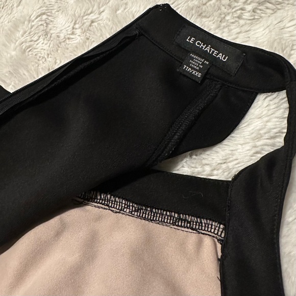 Form Fitting Black and Nude Cocktail Dress - Picture 3 of 4